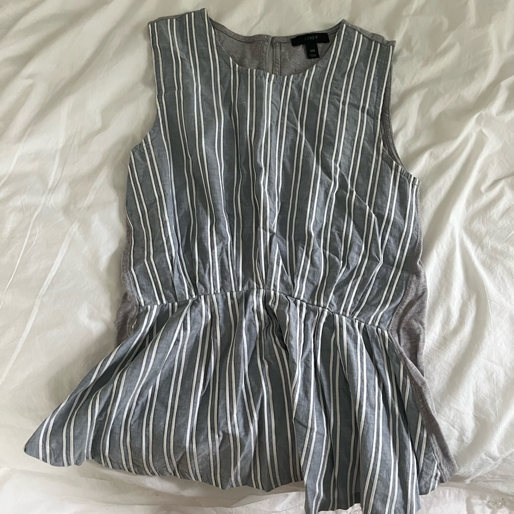 J crew striped tank with peplum waist